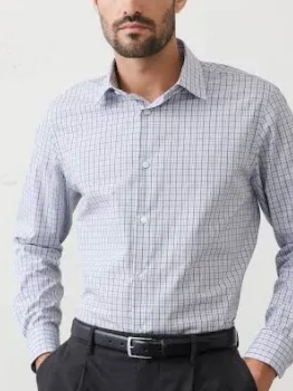 Banana Republic Blue and White Windowpane Dress Shirt